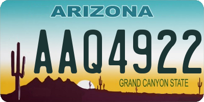 AZ license plate AAQ4922
