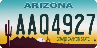AZ license plate AAQ4927