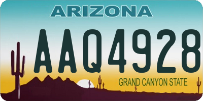 AZ license plate AAQ4928