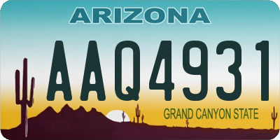 AZ license plate AAQ4931
