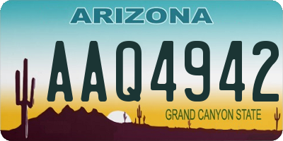 AZ license plate AAQ4942