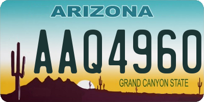 AZ license plate AAQ4960