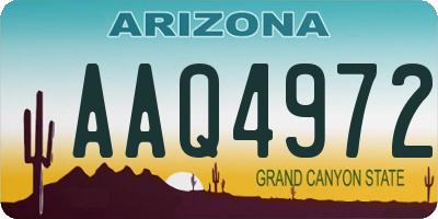 AZ license plate AAQ4972
