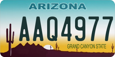 AZ license plate AAQ4977