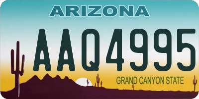 AZ license plate AAQ4995