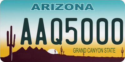 AZ license plate AAQ5000