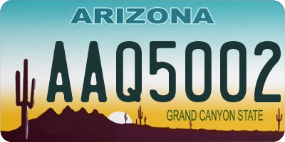 AZ license plate AAQ5002