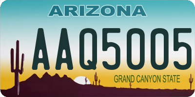 AZ license plate AAQ5005