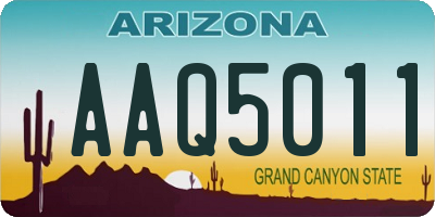 AZ license plate AAQ5011