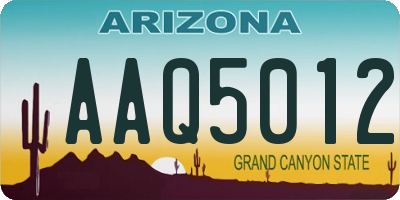 AZ license plate AAQ5012