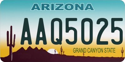 AZ license plate AAQ5025