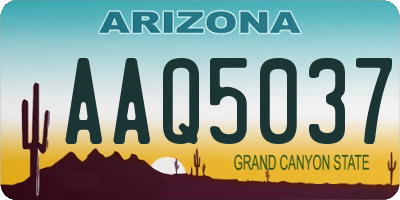 AZ license plate AAQ5037