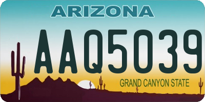 AZ license plate AAQ5039