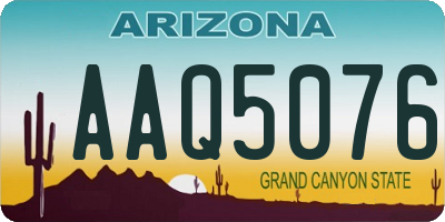 AZ license plate AAQ5076