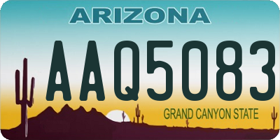 AZ license plate AAQ5083