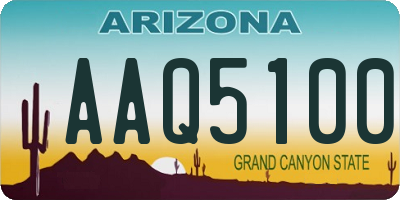 AZ license plate AAQ5100