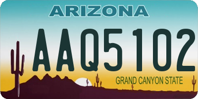 AZ license plate AAQ5102