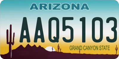 AZ license plate AAQ5103