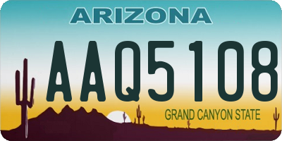 AZ license plate AAQ5108