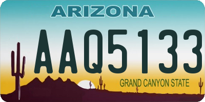 AZ license plate AAQ5133