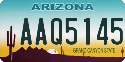 AZ license plate AAQ5145