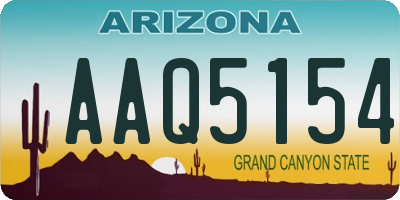 AZ license plate AAQ5154