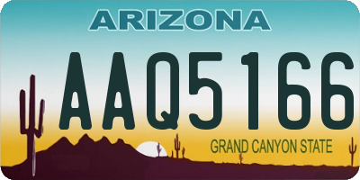 AZ license plate AAQ5166