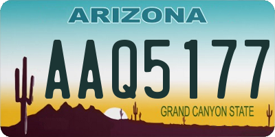 AZ license plate AAQ5177