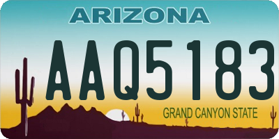 AZ license plate AAQ5183