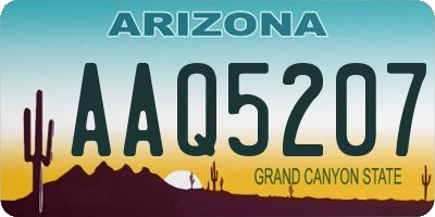 AZ license plate AAQ5207