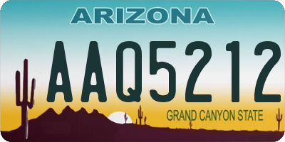 AZ license plate AAQ5212