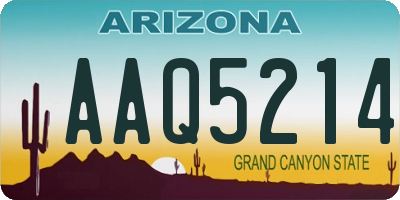 AZ license plate AAQ5214