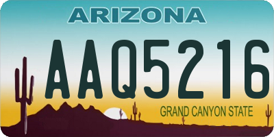 AZ license plate AAQ5216
