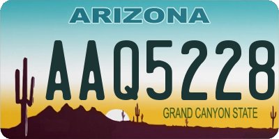 AZ license plate AAQ5228