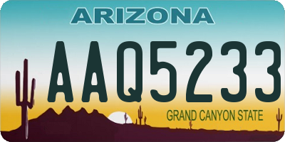 AZ license plate AAQ5233