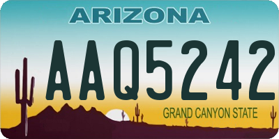 AZ license plate AAQ5242