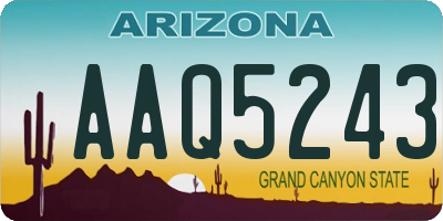 AZ license plate AAQ5243