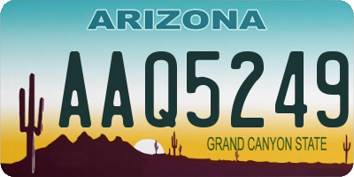 AZ license plate AAQ5249