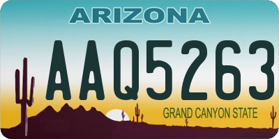AZ license plate AAQ5263