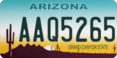 AZ license plate AAQ5265