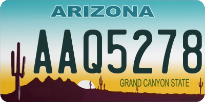 AZ license plate AAQ5278