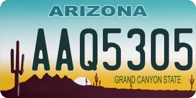 AZ license plate AAQ5305