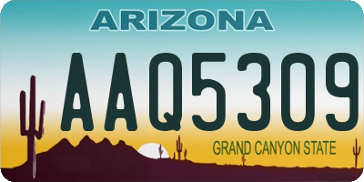 AZ license plate AAQ5309