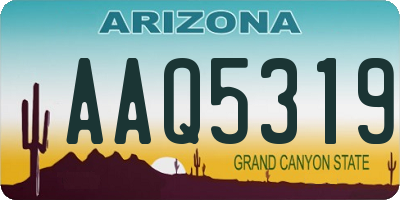 AZ license plate AAQ5319