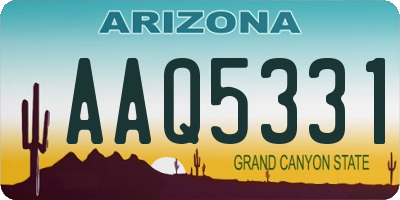AZ license plate AAQ5331