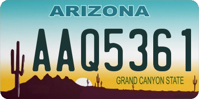 AZ license plate AAQ5361