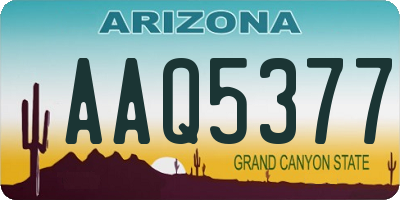 AZ license plate AAQ5377