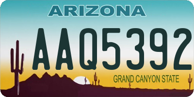 AZ license plate AAQ5392