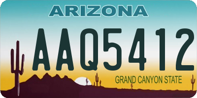 AZ license plate AAQ5412