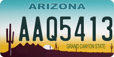 AZ license plate AAQ5413